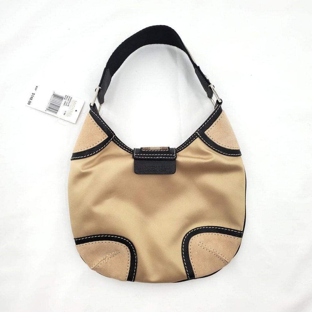 MICHAEL Michael Kors Women's Sport Luxe Small Hobo Satin Bag Sand New With Tags - Picture 3 of 12